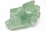 Green Cubic Fluorite Crystals with Phantoms - China #216296-1